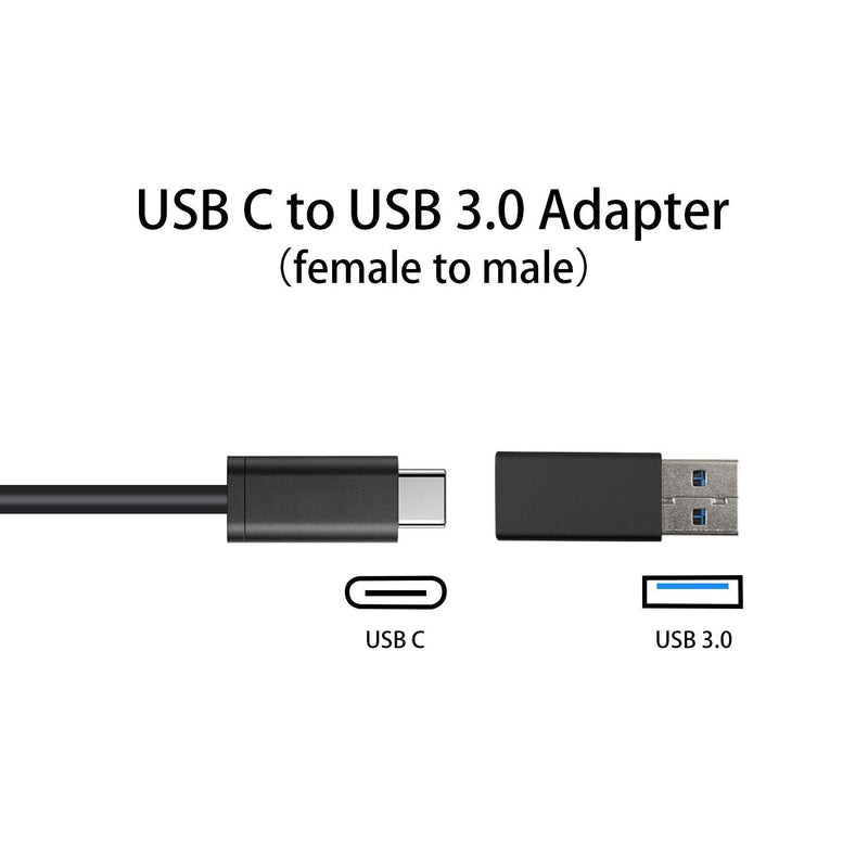 Duttek USB to USB C Adapter, USB A to USB C Adapter，USB 3.0 Male to USB C Female Adapter Two Sides Support USB3.0 Speed Compatible with iPhone 11,Google Pixel,Samsung Galaxy,Huawei etc (Black) Black