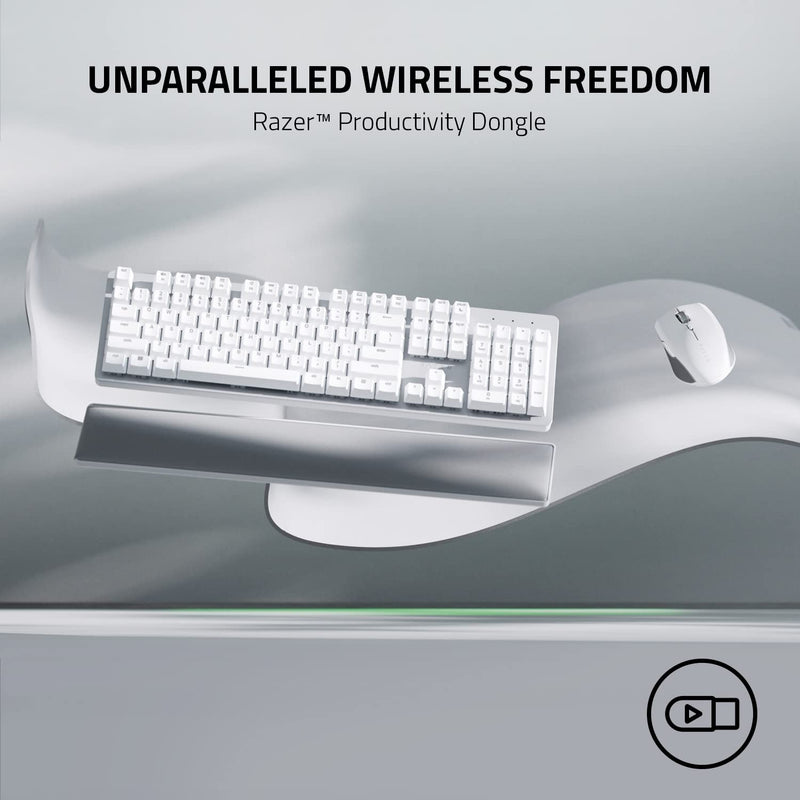 Razer Pro Click Mini Portable Wireless Mouse: Silent, Tactile, Mouse Clicks - Sleek & Compact Design - HyperScroll Technology - Productivity Dongle - Connect up to 4 Devices - 7 Programmable Buttons White