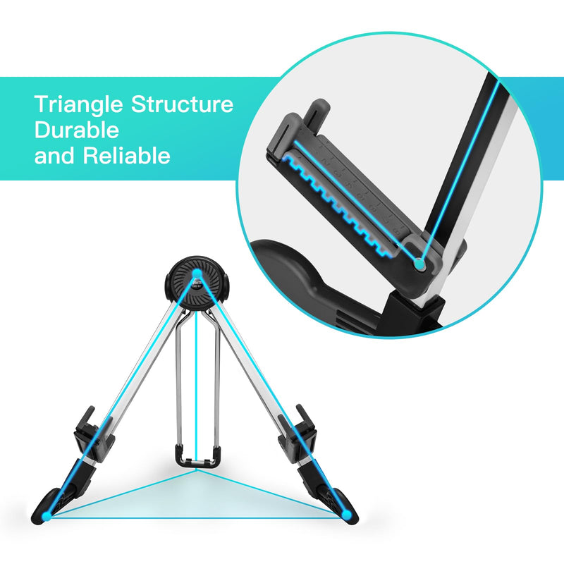 GUITTO Guitar Stand - Electric and Acoustic, Floor Standing Holder for Guitars, Bass, Banjo, Cello - Portable, Foldable, and Small A-Frame Design GGS-03 Black