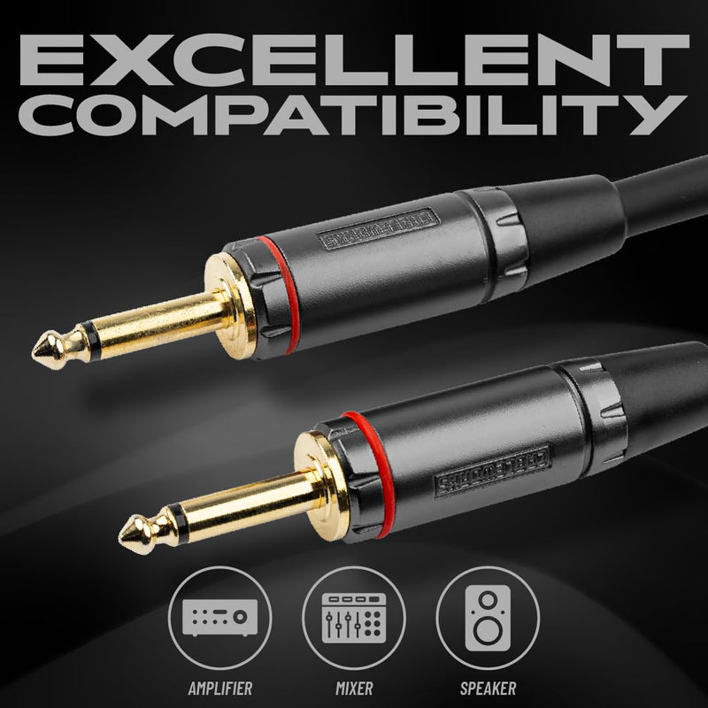 By Gator Cases Headliner Series Premium 15 Foot TS Speaker Cable, (GCWH-SPK-15) 15 Feet 1/4" TS