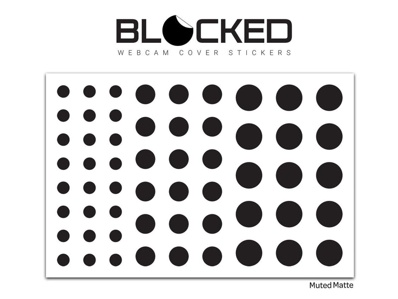 Webcam/Camera Vinyl Covers | 57 Low-Tack Restickable Webcam Sticker | 3-Sizes | Black 57-Pack (Muted Matte) Black 57-pack | Muted Matte