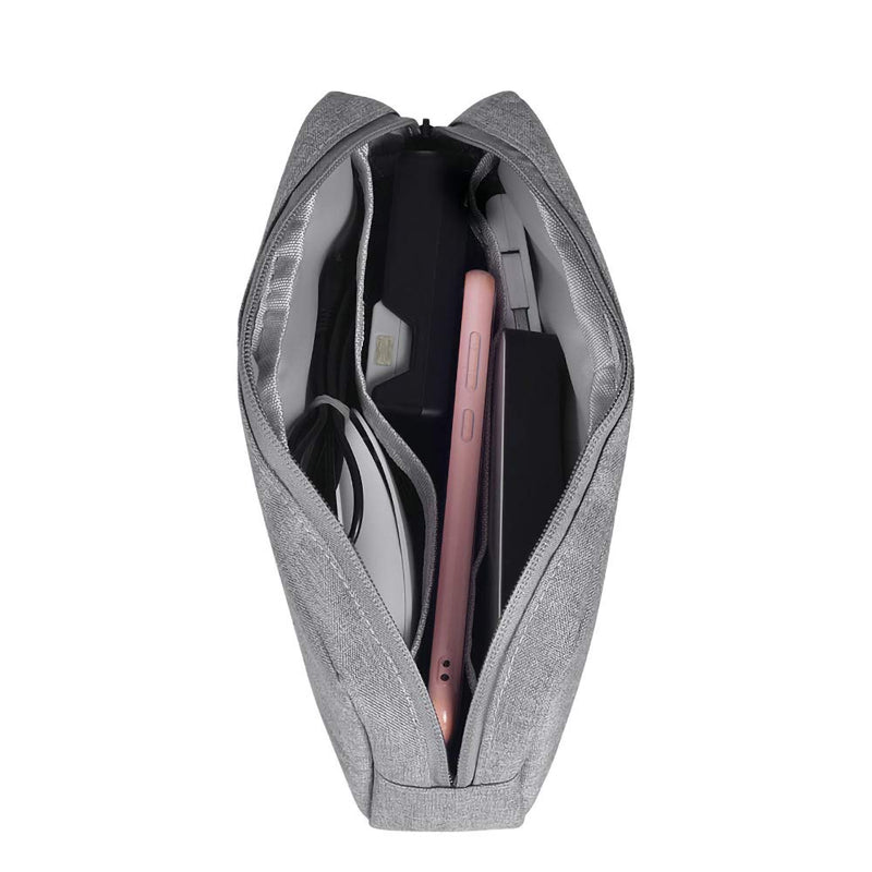 Universal Electronics/Accessories Soft Carrying Case Bag, Durable & Light-Weight,Suitable for Out-Going, Business, Travel and Cosmetics Kit（Gray）