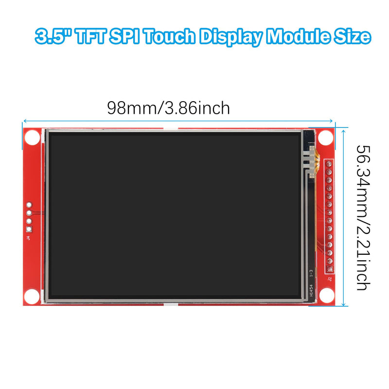 3.5 Inch LCD TFT Touch Display Binghe 3.5 Inch LCD Display Touch Module with Touch Pen 320 x 480 Resolution Driver ILI9488 4-Wire SPI Compatible with Arduino