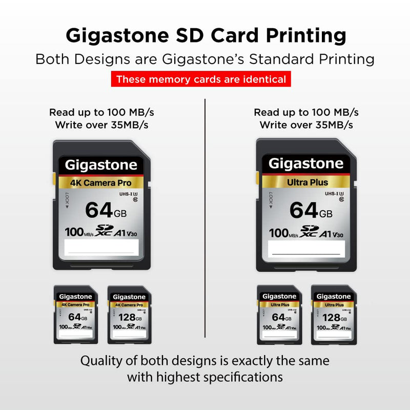 Gigastone 64GB 2-Pack SD Card V30 SDXC Memory Card High Speed 4K Ultra HD UHD Video Compatible with Canon Nikon Sony Pentax Kodak Olympus Panasonic Digital Camera, with 2 Mini Cases SD 64GB V30 2PK