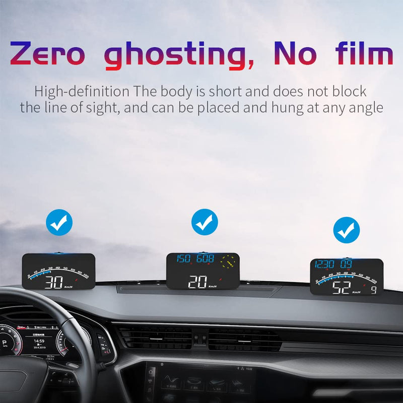 [AUSTRALIA] - VEESA Digital GPS Speedometer, Car Universal HUD Head Up Display with Speed MPH, Compass Driving Direction, Fatigue Driving Reminder, Overspeed Alarm Trip Meter, for All Vehicle (G10) G10 