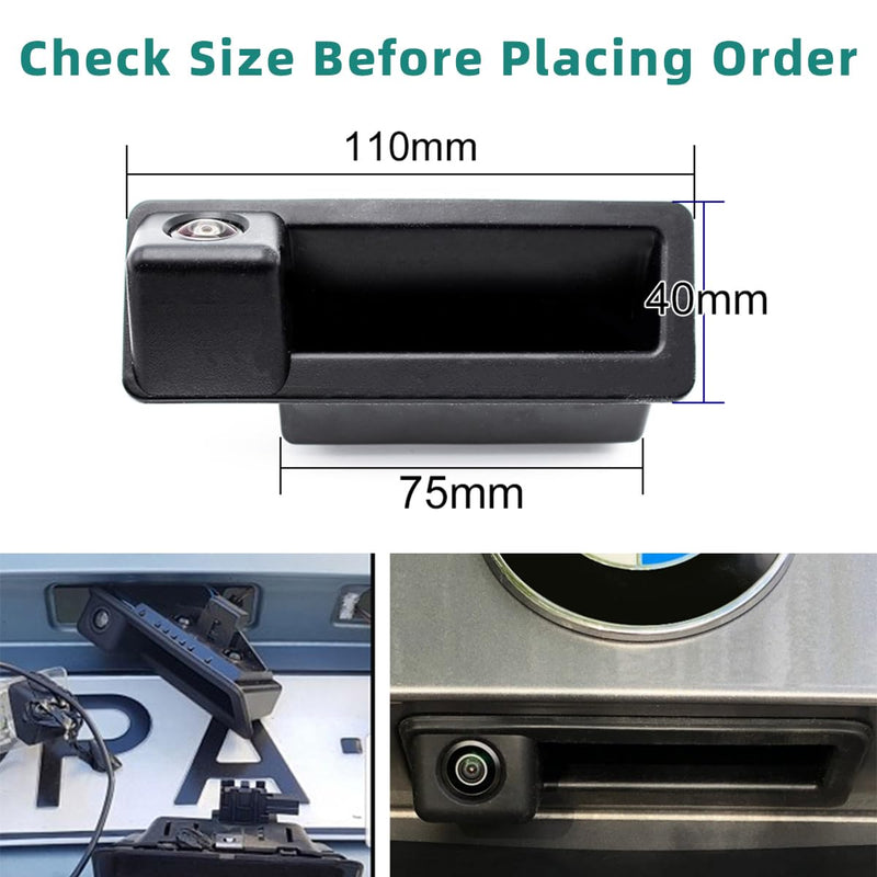 GreenYi AHD 720P Vehicle Backup Camera for BMW E82 E88 E84 E90 E91 E92 E93 E70 E60 E61 E39 3 5 X5 X6, Car Rear View 170 Fisheye Lens IP68 Waterproof Trunk Handle Camera