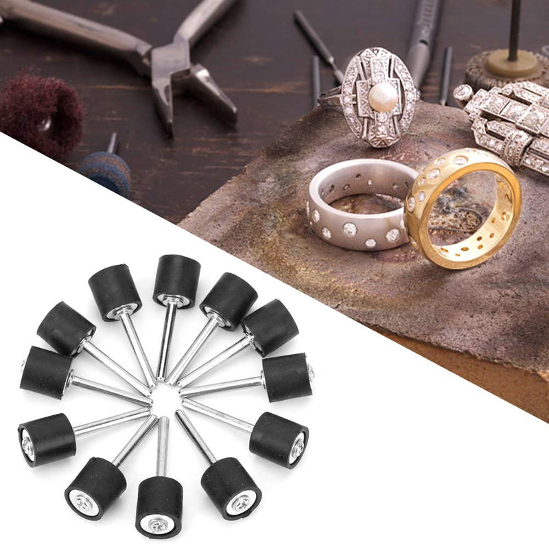 12pcs Drum Rubber Stand Sleeve Iron Polishing Grinding Drum Holder Rubber Mandrel 1/8" Shank Grinding Sleeve for Electric Rotary Tool Attachments