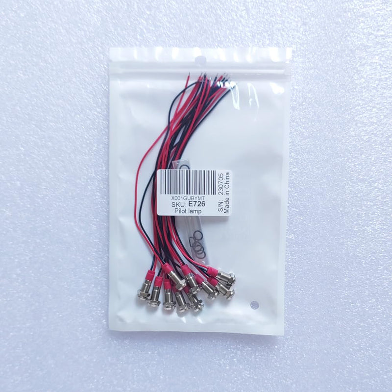 10pcs 6mm 3V-4.5V-5V-6V-7.5V-9VDC LED Metal Indicator Light Waterproof Signal Lamp Pilot Dash Directional Car Truck Boat with Wire(Red/Orange/Blue/Green/White) R/G/B/A/W