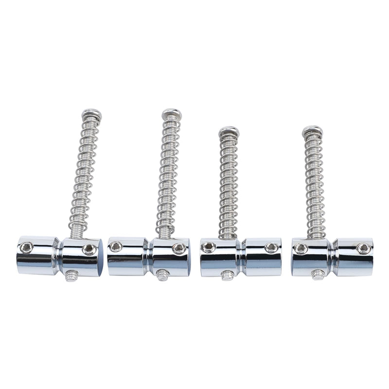 [AUSTRALIA] - 4-Pack Stainless Steel Electric Bass Guitar Bridge Saddles String Spacing 19mm Bass Saddles Compatible with 4 String Electric Bass Replacement Parts（Chrome） Chrome 