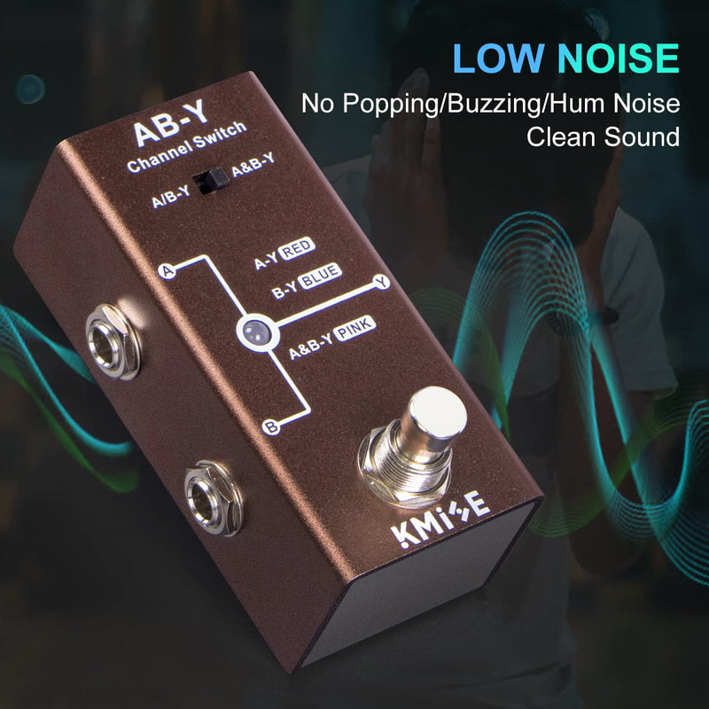 Kmise ABY Pedal,Box Line Selector AB Switch,Electric Guitar Effects Pedal Mini Single Type DC 9V True Bypass