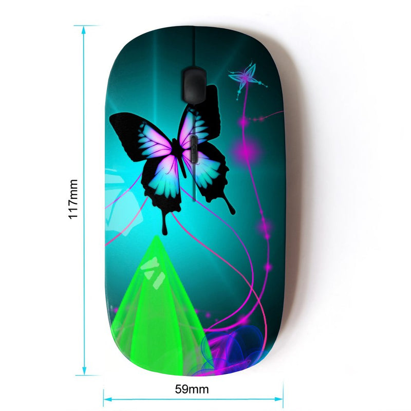 KOOLmouse [ Optical 2.4G Wireless Mouse ] [ Iridescent Blue Green Purple Butterfly ]