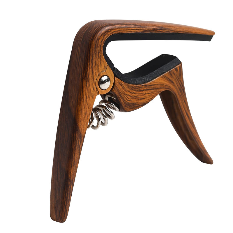 Ukulele Capo for Soprano, Concert, Tenor, Baritone Ukulele with felt picks (Walnut) Walnut