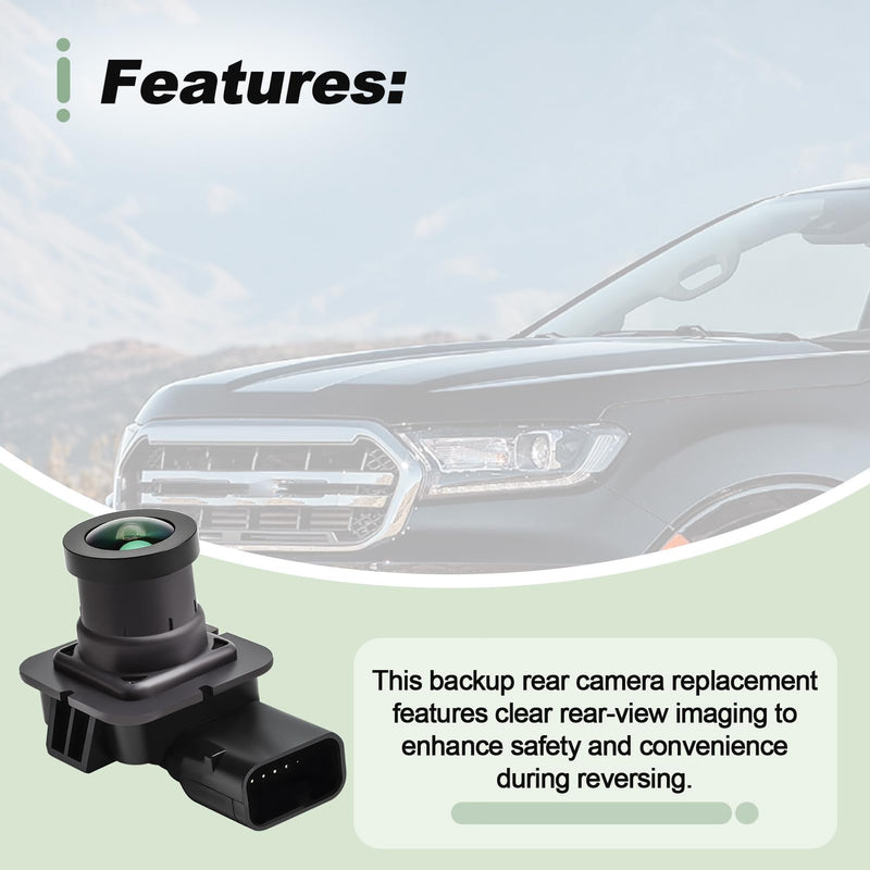 Rear View Camera Park Assist Backup Reverse Camera Black Compatible with 2019-2021 Ranger Replace KB3Z-19G490-B KB3Z19G490B FO1960185 PAC504