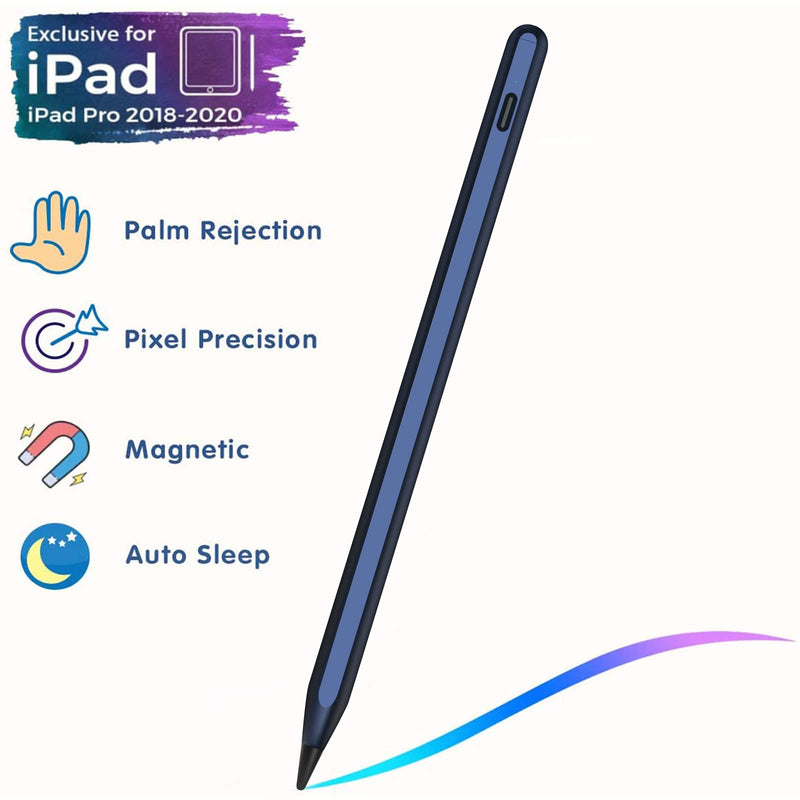 Stylus Pencil for iPad 9th Generation, Active Pen with Palm Rejection Compatible with (2018-2022) Apple iPad 9th 8th 7th Gen/iPad Pro 11 & 12.9 inches/iPad Air 4th 5th Gen/iPad Mini 6th Gen (Blue) Blue