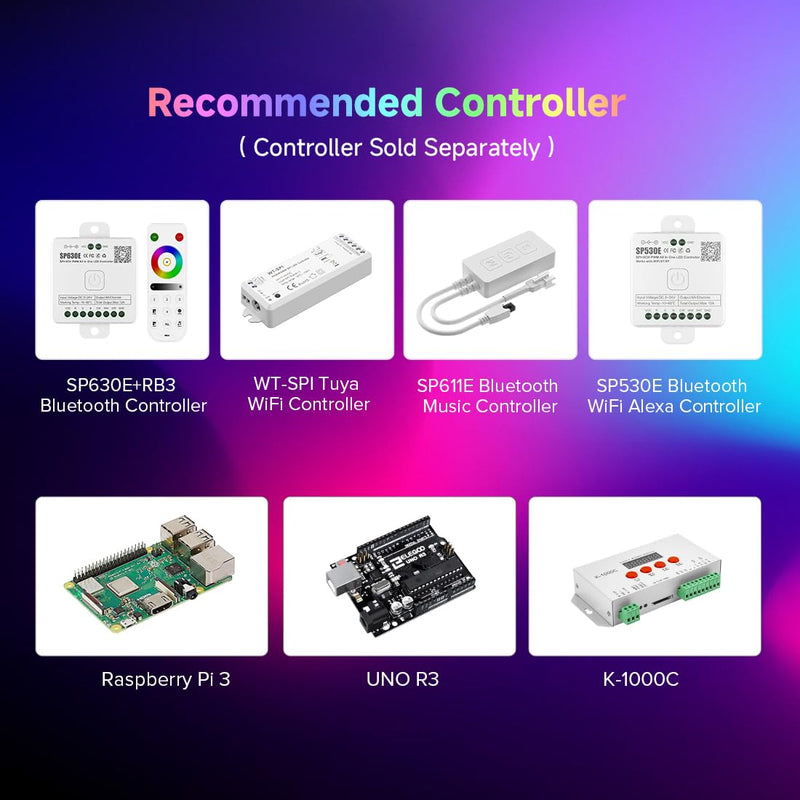 [AUSTRALIA] - BTF-LIGHTING FCOB WS2811 IC RGB COB LED Strip 864LED/m Flexible High Density Color Chasing Uniform Light DC12V 16.4FT 24IC/m 12mm Width for DIY Lighting Projects(No Adapter or Controller) DC12V IP30 16.4FT 864LED/m 