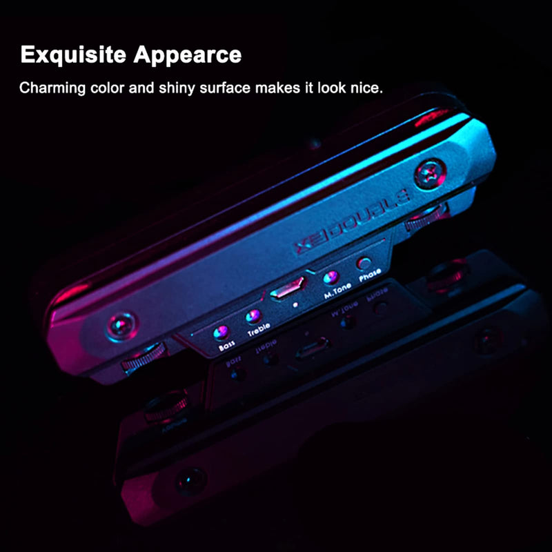 Acoustic Guitar Pickup Rechargable Active Soundhole Guitar Pickup Adjustable Pickup For Guitar Magnetic Coil Build-In Guitar Microphone Pickup Double X0 Black BLACKX0