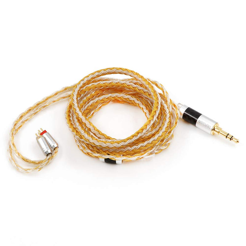 Linsoul KZ ZS10 Pro in Ear Earphones(Without Mic, Glare Yellow) +Tripowin Zonie 16 Core Cable(Recessed 2pin, 3.5mm, Gold)