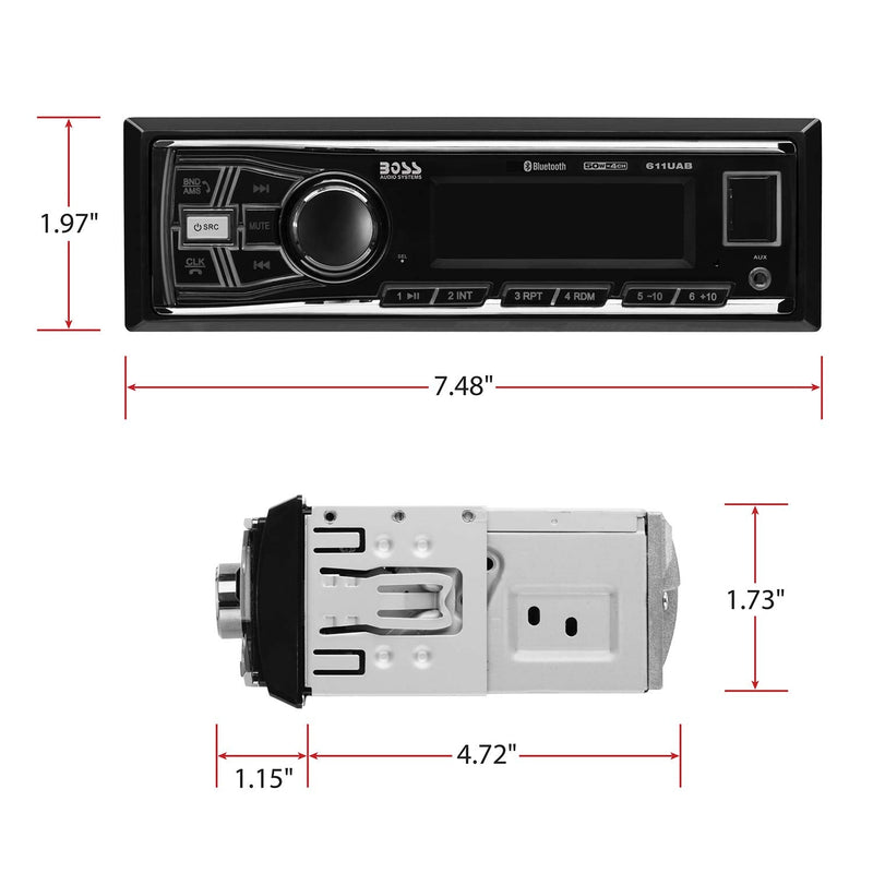 BOSS Audio Systems Car Stereo System - Bluetooth Radio + Two 6.5 Inch Car Speakers