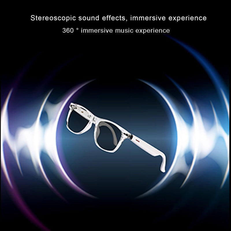 IVY TWS Smart Bluetooth Audio Glasses - Glesses Lens Kits (Blue Light Blocking & Sunglasses & Pink & Blue) for Office Outdoor Sports Drive - Smart Glasses for Men & Women - White Frame