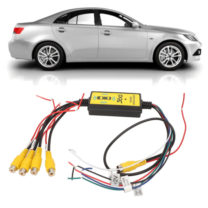 Video Switcher, Intelligent Car Video Switcher Converter, 4 Input 1 Output Switch Video System Auto Parts with Remote Control, Easy Installation, Single Video Output