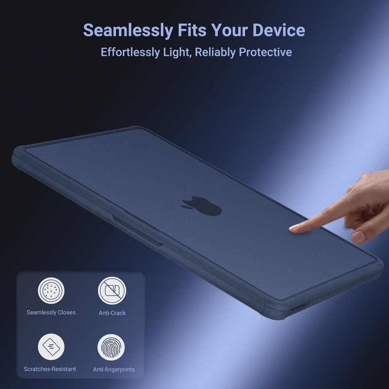 MOSISO Compatible with MacBook Neo Case 13 inch 2026 A3404 A18 Pro Chip | Anti-Cracking Cover Matte Finish Seamlessly Closes Protective Hard Shell Case Cover with TPU Bumper, Indigo