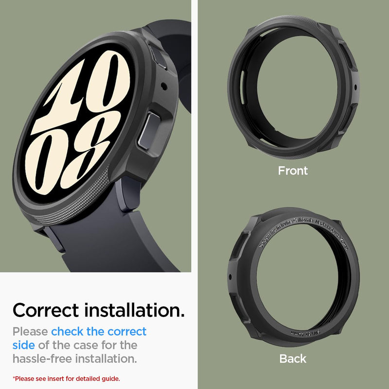 Spigen Liquid Air Case and Rugged Band Designed for Samsung Galaxy Watch 6 44mm - Matte Black
