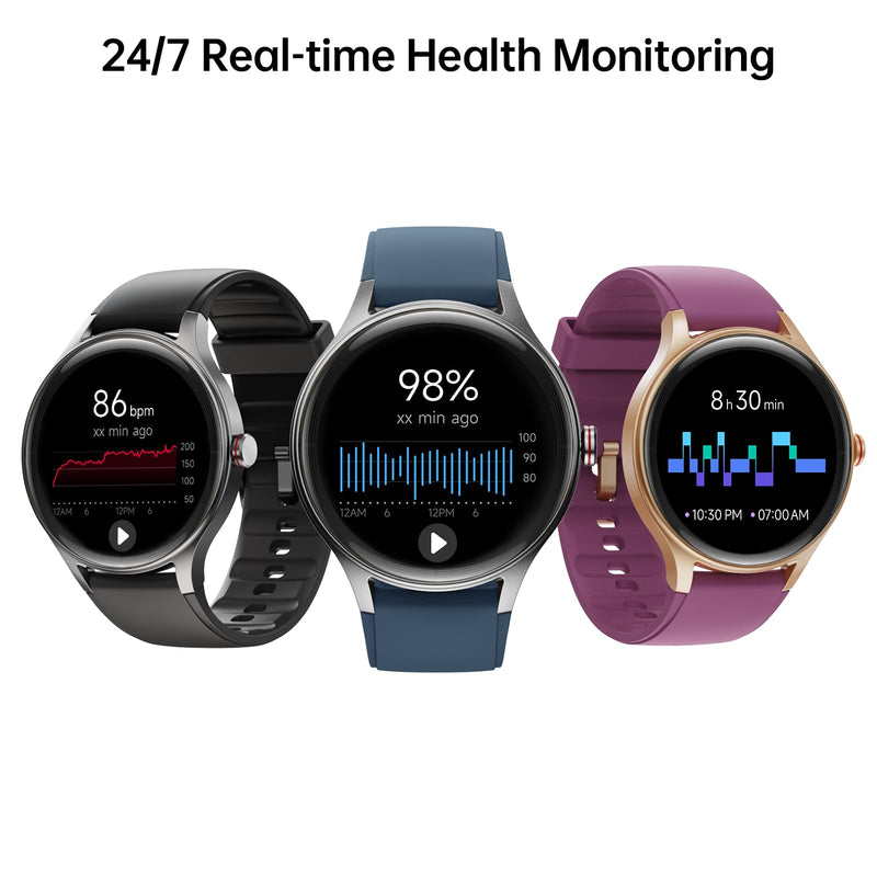 Woneligo Smart Watch for Men,1.57'' AMOLED Touchscreen Compatible with Android&iOS,IP68 Waterproof Fitness Watch with Heart Rate/Sp02/Sleep & Calories Monitors 110+ Sport Modes,Bluetooth Calls