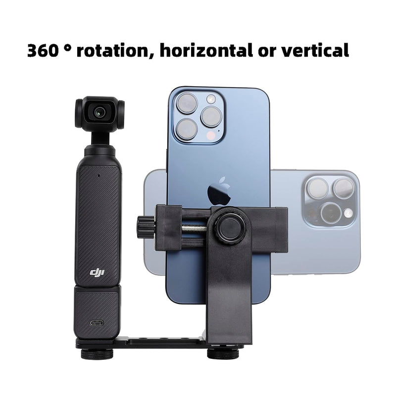 Phone Holder for DJI Osmo Pocket 3, Cell Phone Mount Expansion Accessories with 1/4" Thread Hole Used with Tripod and Extension Rod