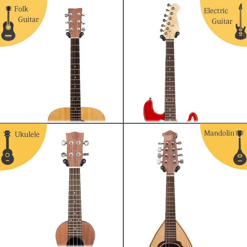 Guitar Wall Mount 3 Pack, Acacia Hardwood Guitar Hanger, U-Shaped Guitar Wall Hanger Mount, Guitar Holder Hook Stand Wall for Acoustic, Electric Guitar, Banjo, Bass, for Guitar Player Men Boy