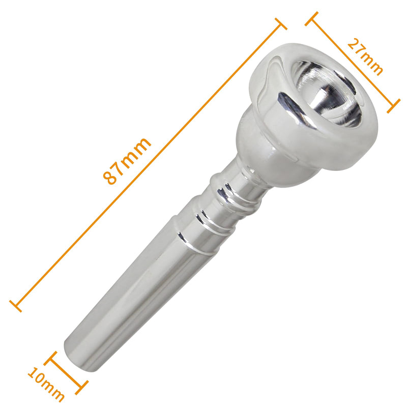 Danchet Silver Plated 7C Trumpet Mouthpiece - Trumpet Musical Instrument Accessories - For Beginners and Professionals.… 7C Silver Plated