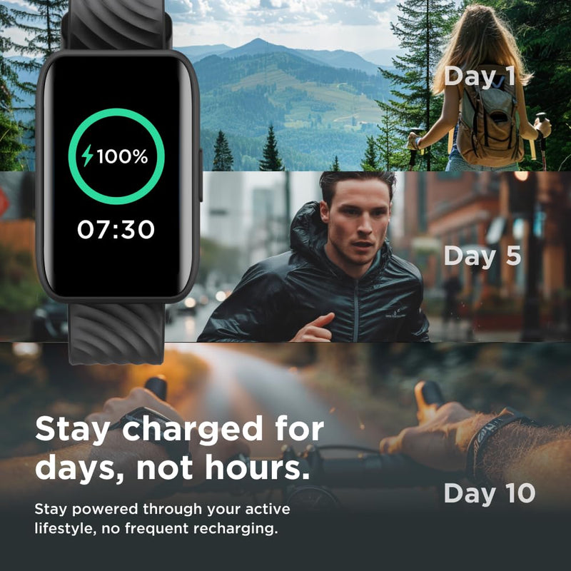 Motorola Moto 40 Bluetooth Smartwatch -10 Days Battery Life, Google Fit Integration, 1.5'' Crystal Clear Display, Heart Tracking, in-Depth Sleep Tracking, iOS and Android Compatible - Phantom Black