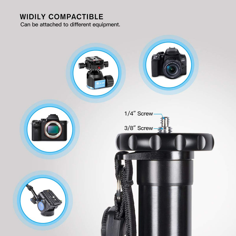 [AUSTRALIA] - SIRUI AM-306M Camera Monopod, 6-Section 15.6-61.4 inches Aluminum Alloy Extendable Compact Lightweight Portable Travel Monopod for DSLR Cameras, Payload 17.6 lbs/8kg 
