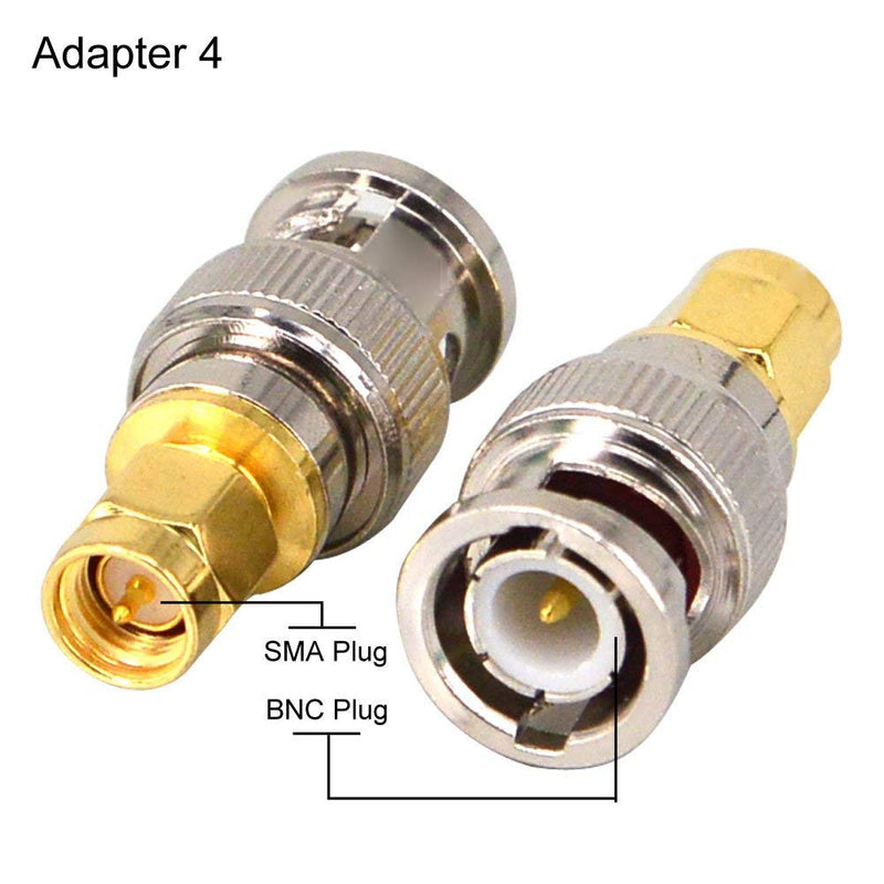 onelinkmore SMA to BNC Adapter Kits for SDR, Handheld Radios, Scanner, Walkie Talkie, Coaxial Adapter, 4 Pieces 4PCS