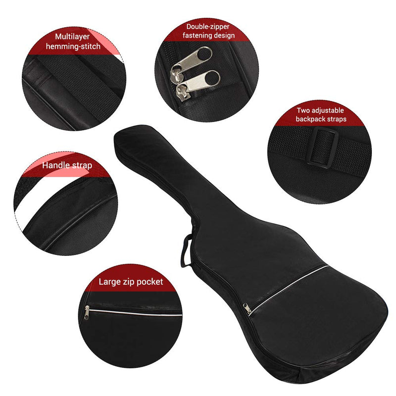 Electric Bass Guitar Bag Backpack 20mm Padded for Electric Bass and Guitar Black,Backpack