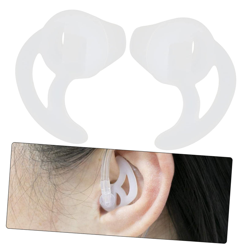 [AUSTRALIA] - HOMSFOU 3 Pairs Silicone Earplugs Acoustic Tube Earpiece Fin Earbud Replacement Ear Mold Silicone Earbud Tips Acoustic Tube Earpiece Earbud Ear Insert Replaceable White Radio 