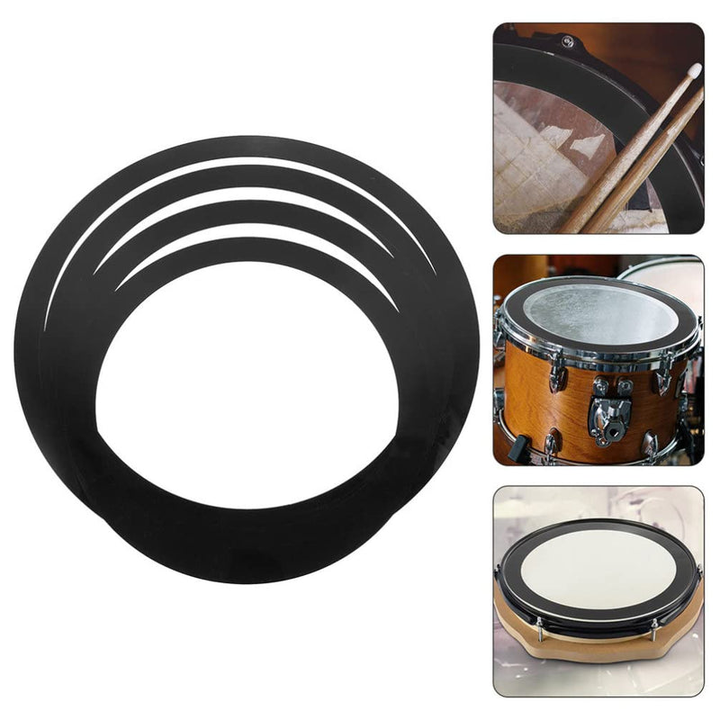 Vaguelly Electronic Drum Pads Drum Damperner Ring 4 Pieces/set Drum O Rings Drum Mufflers Circle Drum Dampeners Bass Drum Port Hole Rings, 12/13/14/16inch Drum Tone Control Ring Electronics Tools Black