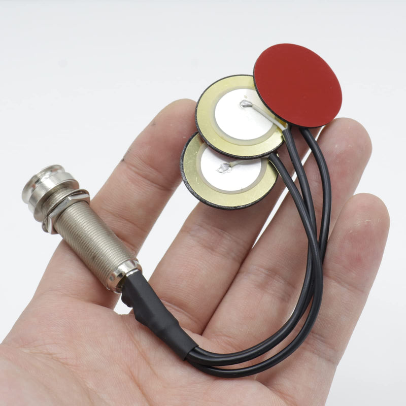 1pcs Piezo Pickup Transducer, 3in1 Microphone Contact Acoustic Preamp, 1/4 Inch Self-Adhesive Piezo Pickups Transducer for Kalimba Thumb Piano and Other Small Instruments