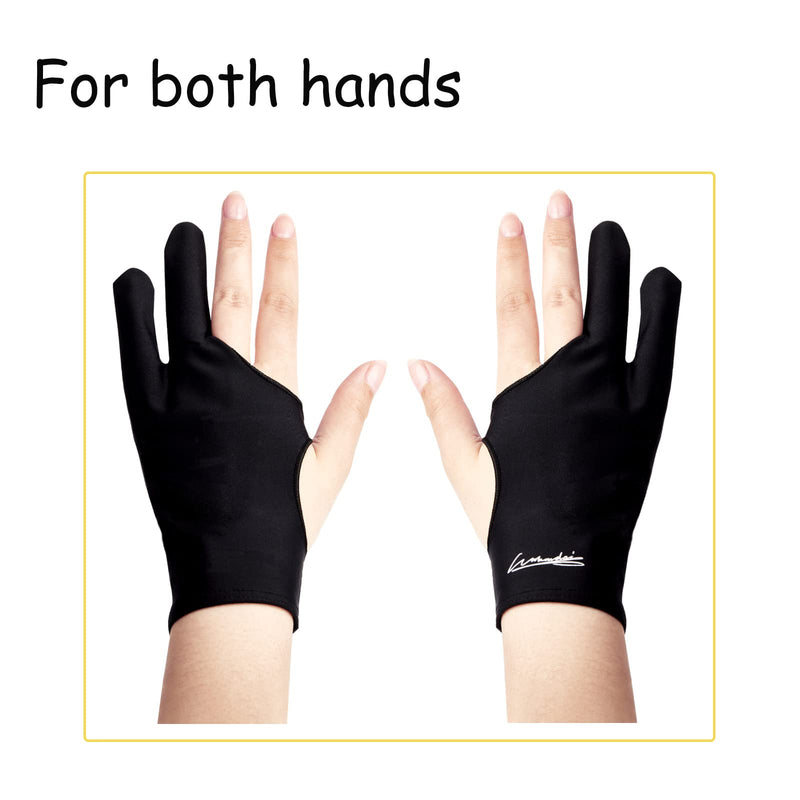 Digital Drawing Glove 2 Pack,Artist Glove for Drawing Tablet,ipad,Sketching,Art Glove with Two Finger for Right Hand and Left Hand （Smudge Guard,Large,3.35 x8.98inch L