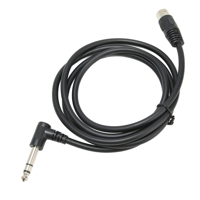 Goshyda 1/4 Inch to DIN 5 Pin Cable, 90 Degree 6.35mm Male to MIDI 5Pin Male TRS Stereo Audio Cable for Speaker, Amplifier, Mixer, MIDI Keyboard, 4.9ft