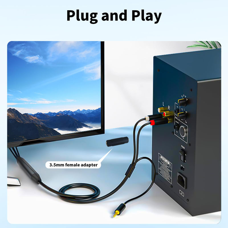 AMANKA 192KHz DAC Digital to Analog Audio Converter Optical to RCA Adapter Coaxial Toslink Optical to 3.5mm Jack AUX Optical Audio to RCA 5ft/1.5m Optical to Analog Converter Cable for HDTV, DVD, PS4