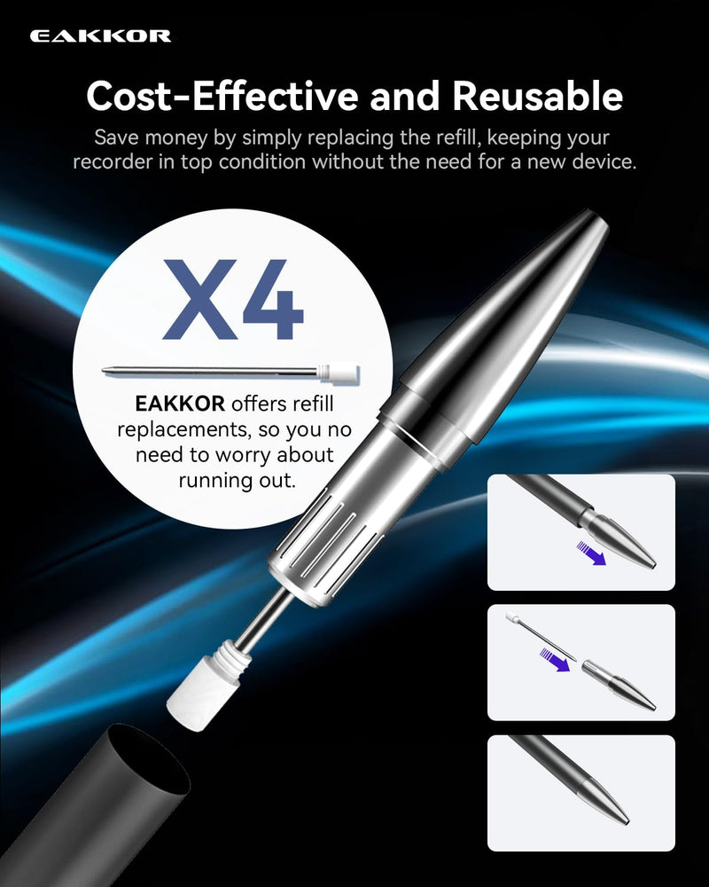 [AUSTRALIA] - 64GB Digital Voice Recorder, Recording Device with Noise Reduction, Voice Activated Tap Recorder for Lectures,Meetings, Work, Interviews, Class Black 