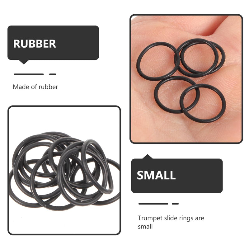 20pcs Small Rubber Aprons Trumpet Replacement Rings Rubber Stop Rings Bumper Stopper O-Rings Trumpet Instrument Rings Trumpet Slide Bumper Trumpet