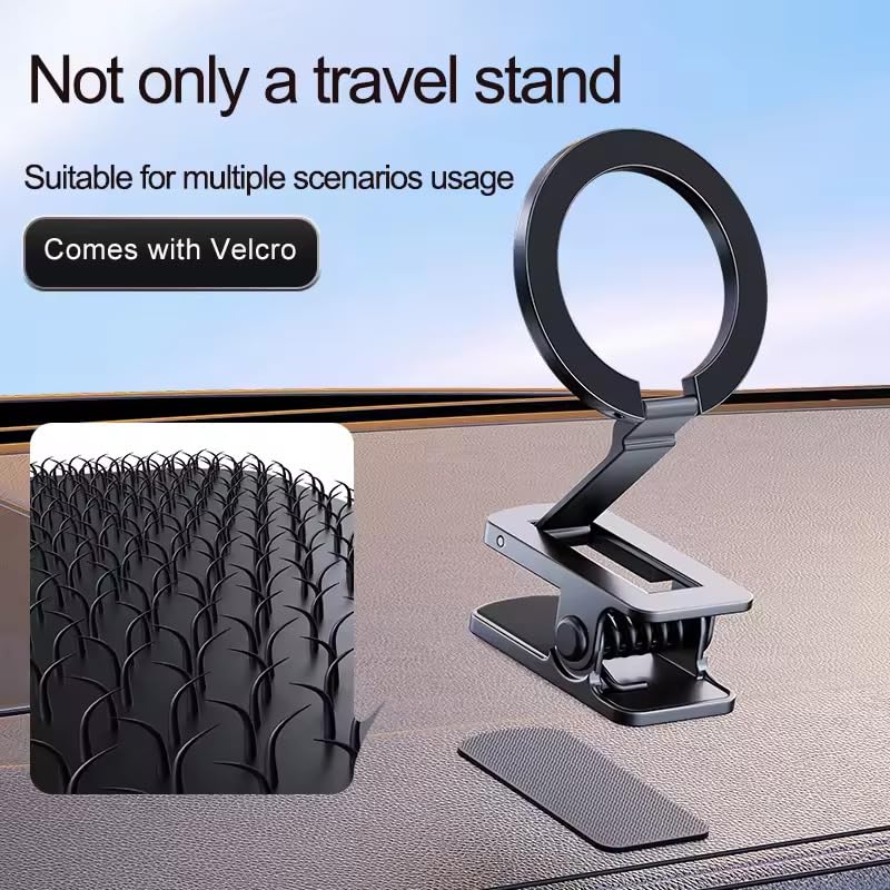Generic LEONIDIS Universal Clip-On Magnetic Adjustable Multipurpose Phone Holder Mount for Desk Plane Car Table, Black