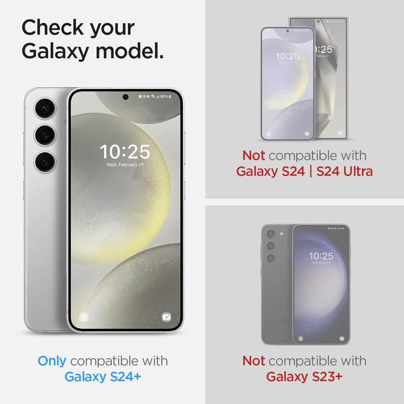Spigen Camera Lens Screen Protector [GlasTR EZ Fit Optik Pro] Designed for Galaxy S24 Plus [Case Friendly] - Black [2 Pack]