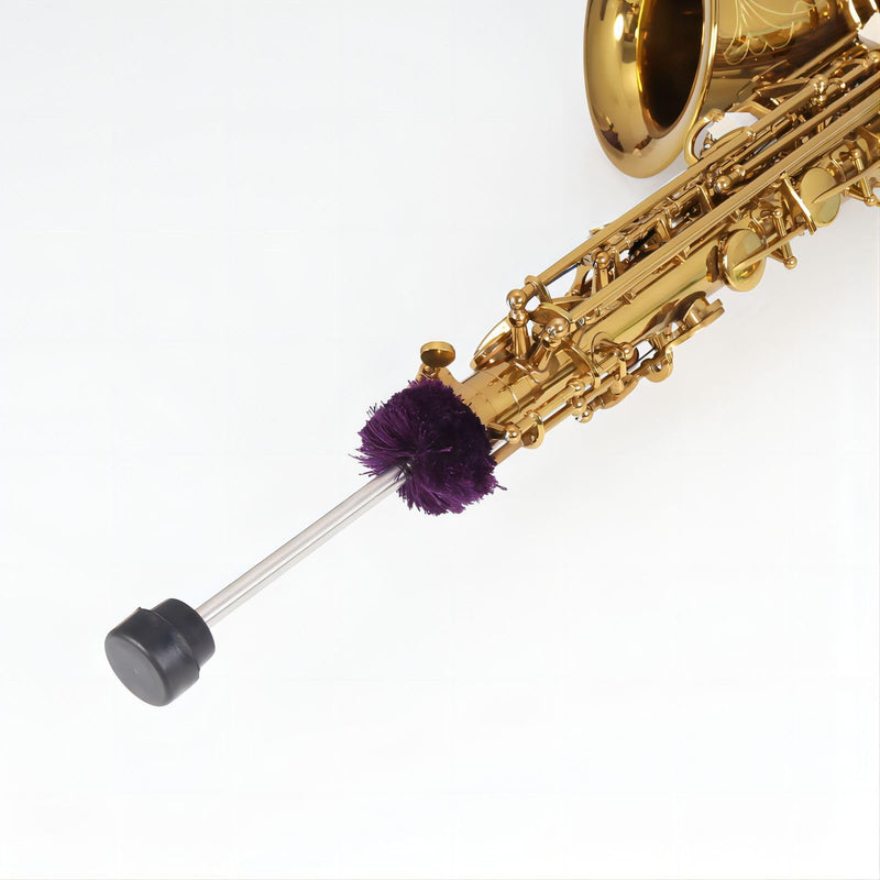 Alto Saxophone Sax Cleaning Brush Duster Cleaner Maintain Care Tool,Stretchable Length 3 Sections