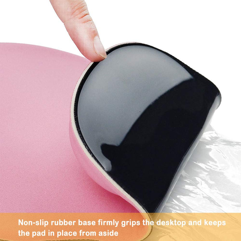 Office Mousepad with Gel Wrist Support - Ergonomic Gaming Desktop Mouse Pad Wrist Rest - Design Gamepad Mat Rubber Base for Laptop Computer (01Pink) 01Pink