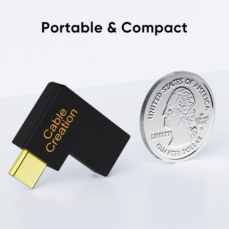 USB C Male to Female Adapter(3A/10G), CableCreation Right&Left Angled 90 Degree USB 3.1 Type C Male to Female Extension Adapter for MacBook Pro, Surface Book 2, Galaxy S22/S10/S9/S9 Right & Left Angle