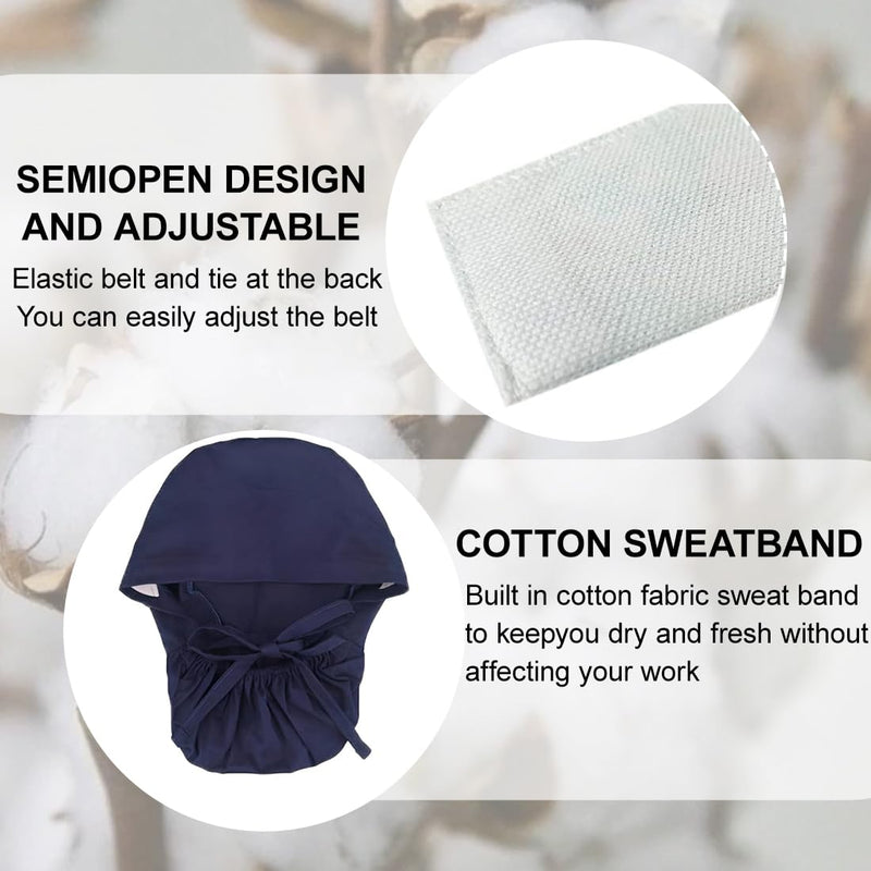 UEIOAVL Surgical Caps Women's Surgical Hood Fabric Surgical Caps Women's Long Hair Surgical Caps Fabric Nurse Accessories for Doctors Dentists Pharmacists Veterinarians Medical Staff (Blue)