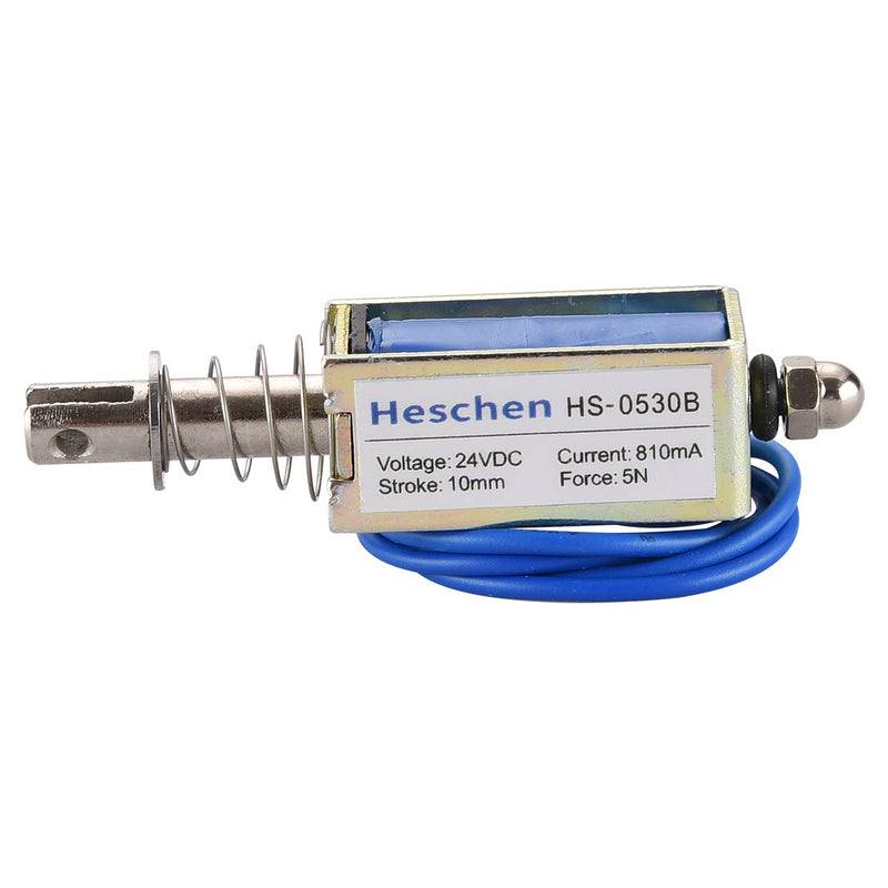 [AUSTRALIA] - Electric Solenoid Electromagnet, Electric Magnets, HS-0530B Push Pull Type 24VDC 10mm Stroke 5N Force 