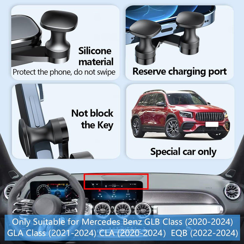 Car Phone Holder for Mercedes Benz GLB Class 2020 2021 2022 2023 2024 2025 GLA CLA EQB Auto Accessories Navigation Screen Bracket Interior Decoration Mobile Cell Phone Mount